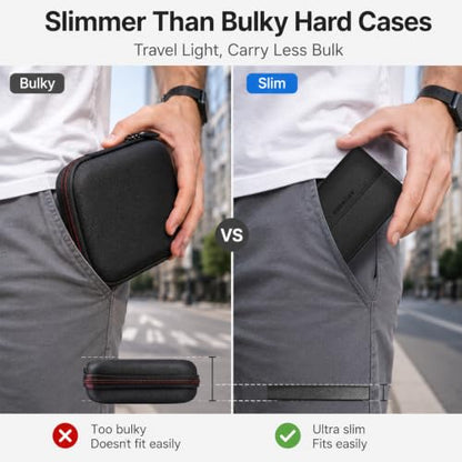 Power Bank Case for Anker Nano 5000mAh Magnetic Wireless Charging Battery - color: Black, size: 4.05*2.75*0.39inch