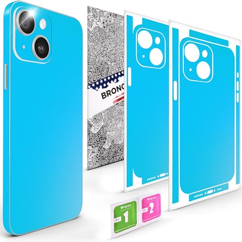 2Pcs Skin Wrap Compatible for iPhone 14 – Slim Decal Vinyl Protective Film for Sides & Back – Sleek Fit, Premium Look – Compatible with All iPhone 14 Cases - Matte Ocean Blue - color: Matte Ocean Blue