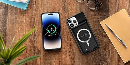 Battery Case for iPhone 14 Pro, 10000mAh High Capacity Rechargeable Portable Protective Extended Charger Case Wireless Charging Compatible with iPhone 14 Pro (6.1 inch) Charging Case & Carplay (Black) - size: iPhone 14 Pro (6.1 inch)
