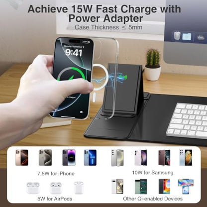 Mouse Pad with Wireless Charging & Foldable Phone Holder, 27.5"x11.8" Black - color: Black-Phone Holder-27.5"x11.8"