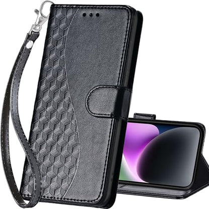 for iPhone 15 Plus Wallet case, Black | 3 Card Holders, Kickstand, Shockproof TPU Shell, PU Leather, Magnetic Closure, Protective Flip Folio Cover, Women - color: 3