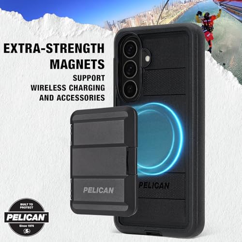 Pelican Voyager Samsung Galaxy S26 Plus Case - Rugged Phone Case - Black | Magnetic & Wireless Charging Case with 24ft Military-Grade Drop Protection & Belt Clip Holster for Samsung Galaxy S26 Plus - color: Voyager Black, size: Samsung Galaxy S26 Plus