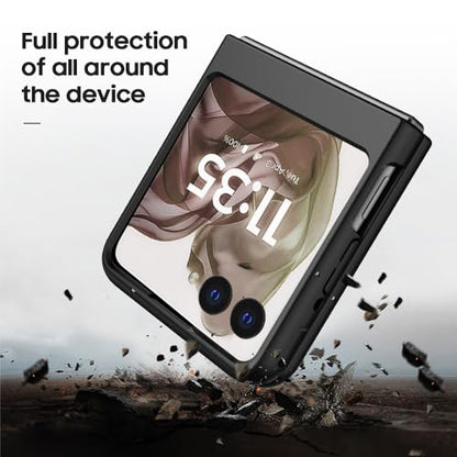 ZASE Belt Clip Phone Case Compatible with Motorola Moto RAZR (2024/2025/2026) Holster Tough Slim Rugged Protective Hard Shell Cover Armor Defender Strong Clip Kickstand (Black Holster Combo Case)