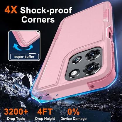 for Moto G 5G 2025 Case, Full Body Heavy Duty Rugged Shockproof Protective Phone Cover with Lanyard Strap, Tempered Glass Screen Protector, Cute Pink | with Tempered Glass Screen Protector+Lanyard Strap,Rugged Shockproof Protective Phone Case - color: Cut