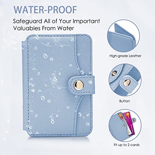 Wallet for Men,Phone Wallet Stick on for Cases, Adhesive Credit Card Holder - color: Sky Blue