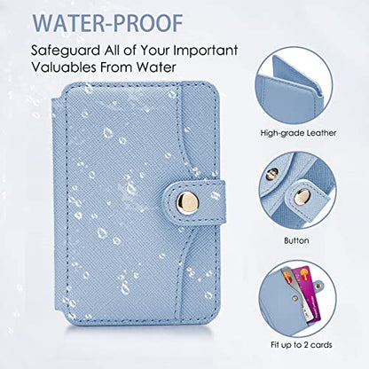 Wallet for Men,Phone Wallet Stick on for Cases, Adhesive Credit Card Holder - color: Sky Blue