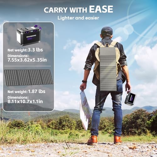 MARBERO 172Wh Solar Generator with Panels Included Solar Panel Kit 40W - color: Purple Black