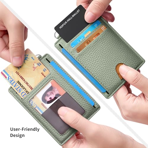 Mayski Slim Wallet, Credit Card Holder for Women, Minimalist Front Pocket RFID Blocking Card Cases, Small Wallet Women Men(Litchi Green) - color: Litchi Green