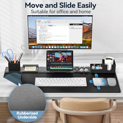 KDD Desk Pad Mat Set, 6 in 1 Mouse Mat with Magnetic Desktop Storage Accessories DIY Feature for Phone and Tablet Stand/Cup Holder/Pen Card Holder/Cable Management for Home Office Accessories