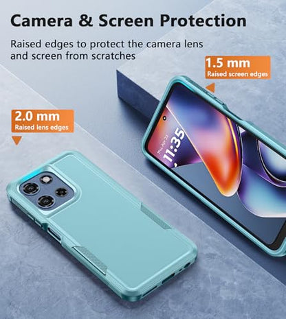 FNTCASE for Moto G 2026/2025 Case, Moto G Play 2026 Case Mint Green | Dual Layer, Shockproof Protective, Military Grade Drop Proof Protection, Rugged Hybrid Matte Textured Rugged Hard - color: Mint Green