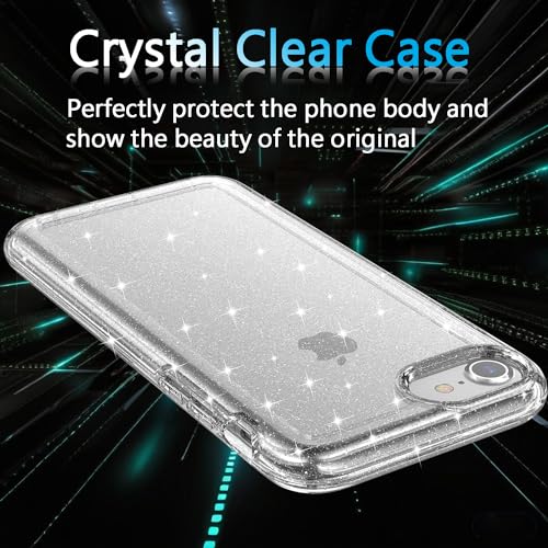 TENOC Phone Case Compatible with iPhone 6 Plus & iPhone 6s Plus, Glitter Case Clear Sparkling Protective Bumper Cute Cover for Girls Women - color: Clear Glitter, size: iPhone 6/6s Plus