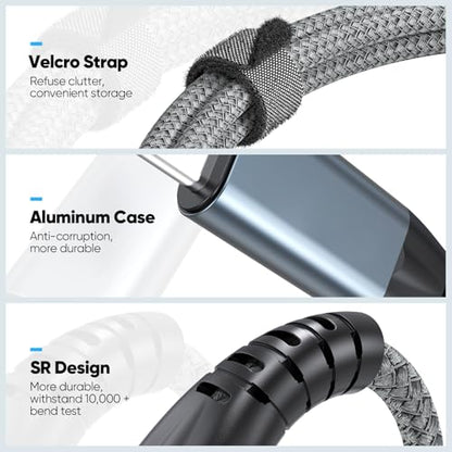 15ft USB C Cable with 20Gbps High Speed Data Transfer/240W Charging/4K@60Hz - size: 15 Feet