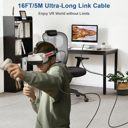 16FT Link Cable for Meta Quest 3/3s/Quest2/2/Pro/Pico 4 Accessories
