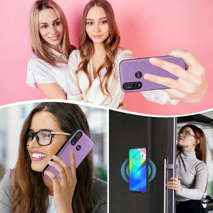 Asuwish Phone Case for Moto G Power 2020 Zipper Wallet Magnetic Detachable Cell Cover with Tempered Glass Screen Protector Crossbody Strap Mandala Flower Card Holder Motorola GPower Women Girls Purple