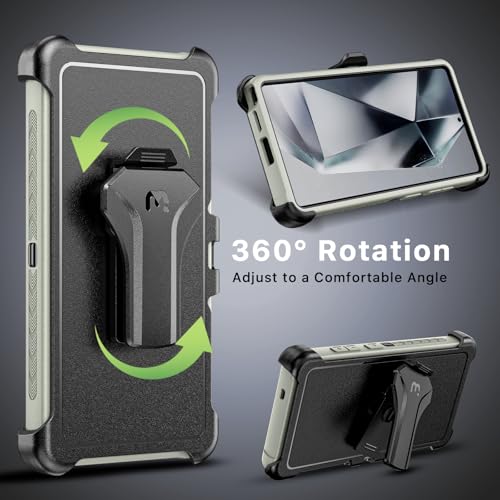 M MYBAT PRO for Samsung Galaxy S25 Ultra Case with 360° Rotating Stand | Maverick Series - color: Natural Titanium, size: Samsung Galaxy S25 Ultra