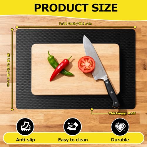 Upgraded 10” x 15” Non-Adhesive Non-Slip Cutting Board Mat Multi-Purpose - color: Black