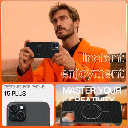 Phone Case Crafted for iPhone 15 Plus,Black - color: Black-2, size: iPhone 15 Plus