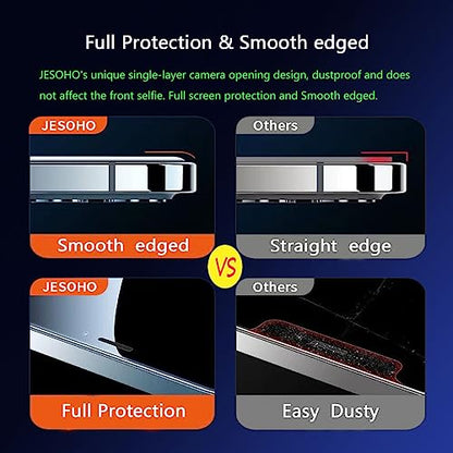 JESOHO Screen Protector for iPhone 12 Pro Max 6.7 inch, 2 Pack | Blue Light Blocking Tempered Glass Film, Eye Protection, Case Friendly, No Bubble,with Easy Installation Kit - size: iPhone 12 Pro Max (6.7 inches)