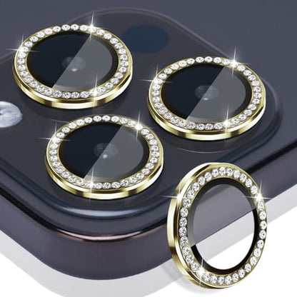 Camera Lens Protector for iPhone 15 Pro/15 Pro Max, Diamond Gold - color: Diamond Gold