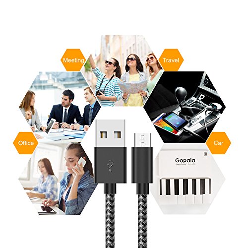 Micro USB Cable Android Charger [6-Pack 5ft] Nylon Braided Fast Sync&Charging Cord for Android, Samsung, Nexus, LG, HTC, Nokia, Sony, and More