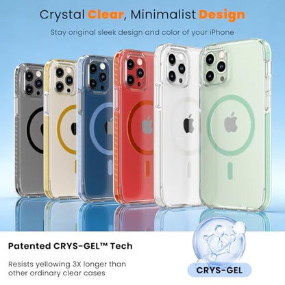 DEERLAMN Magnetic Clear Case for iPhone 12/iPhone 12 Pro 6.1-Inch, [Compatible with Magsafe][Anti-Yellowing] Transparent Slim Shockproof Protective Phone Cover, Blue - color: Blue, size: iPhone 12/12 Pro-6.1 Inch
