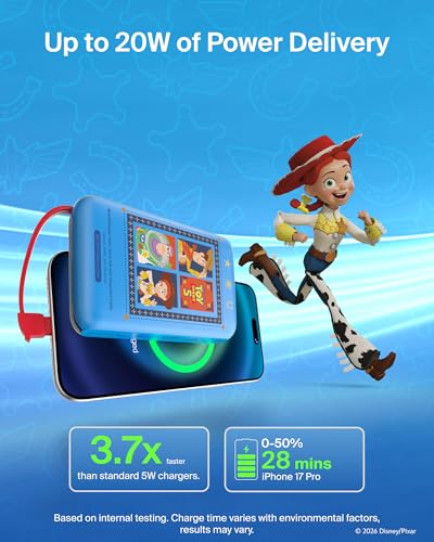 Belkin Disney Toy Story 5 10000mAh 20W USB C Power Bank, Portable Charger - color: Toy Story, style: 10K mAh
