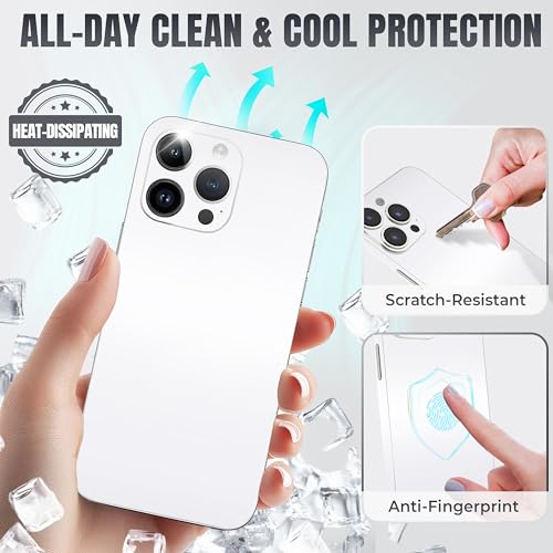 2Pcs Skin Wrap Compatible for iPhone 15 Pro – Slim Decal Vinyl Protective Film for Sides & Back – Sleek Fit, Premium Look – Compatible with All iPhone 15 Pro Cases - White - color: White