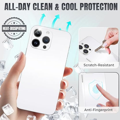 2Pcs Skin Wrap Compatible for iPhone 15 Pro – Slim Decal Vinyl Protective Film for Sides & Back – Sleek Fit, Premium Look – Compatible with All iPhone 15 Pro Cases - White - color: White