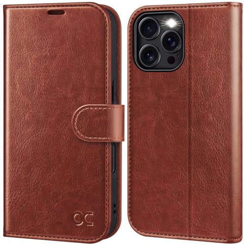 OCASE Compatible with iPhone 16 Pro Max Wallet Case, PU Leather Flip Folio Case with Card Holders RFID Blocking Kickstand [Shockproof TPU Inner Shell] Phone Cover 6.9 Inch 2024, Dark Brown - color: Dark Brown