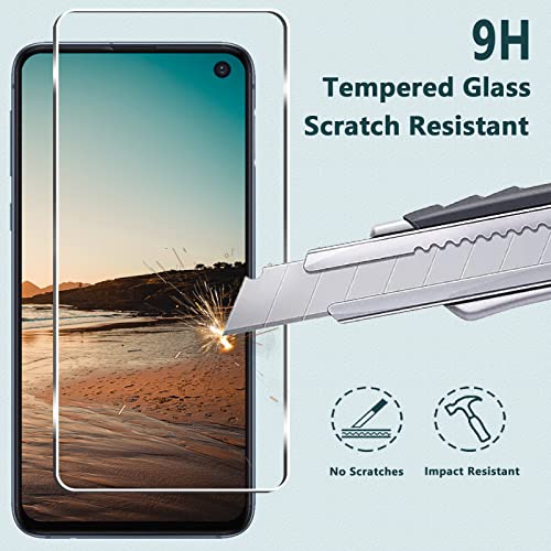 [3+3 Pack] Galaxy S10e Screen Protector + Camera Lens Protector, HD Tempered Glass Film, 9H Hardness, Scratch Resistant, Easy Installation, Bubble Free, Screen Protector for Samsung Galaxy S10e