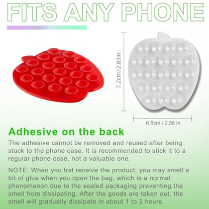 CIEO SuctionPhone Grip, Strong Silicone Suction,Strawberry Sticky Grip,Suitable for Selfies and Videos on Mirrors, Bathrooms and Smooth Surfaces, Compatible with iPhone (Transparent) - color: Transparent