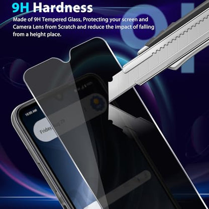 Zeking [2 Pack Privacy Tempered Glass Screen Protector Compatible with Cricket Icon Pro (2026)/AT&T Motivate Pro 2 5G, Anti-Spy 9H Hardness [HD Clarity] Case Friendly Anti-scratch, Bubble Free