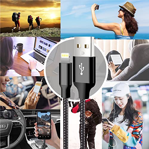 USB to Lightning Cable, 5 Pack iPhone Charger Fast Charging Cord (Black) - color: Black, style: USB-A to L