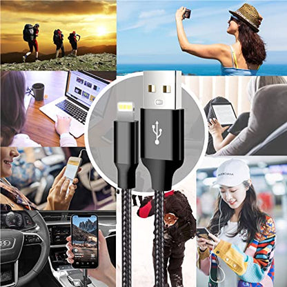 USB to Lightning Cable, 5 Pack iPhone Charger Fast Charging Cord (Black) - color: Black, style: USB-A to L
