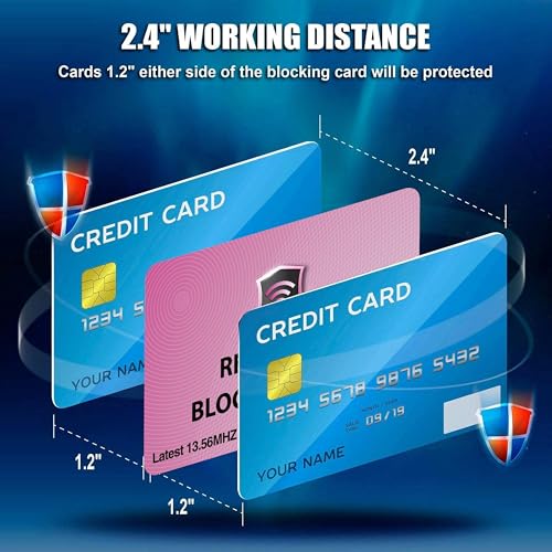 SaiTech IT 5 Pack RFID Blocking Card for Credit Debit ID Card, Pink | Slim Anti-Theft Contactless NFC RFID Blocker Protector, Easily Fit into Wallet and Purse, for Men & Women - color: Pink