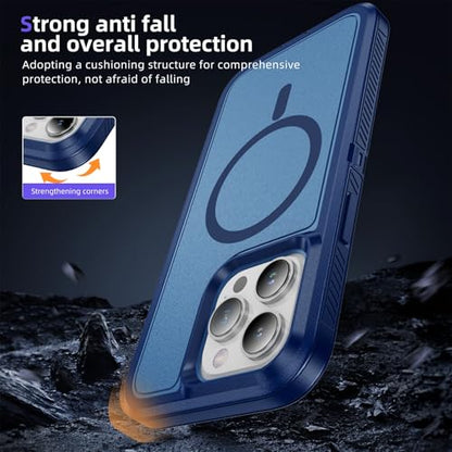 Magnetic for iPhone 13 Pro Case, Compatible with MagSafe, Shockproof Dustproof Drop Proof, Military Grade Double Layer Protection, Blue - color: Magnetic Blue, size: iPhone 13 PRO