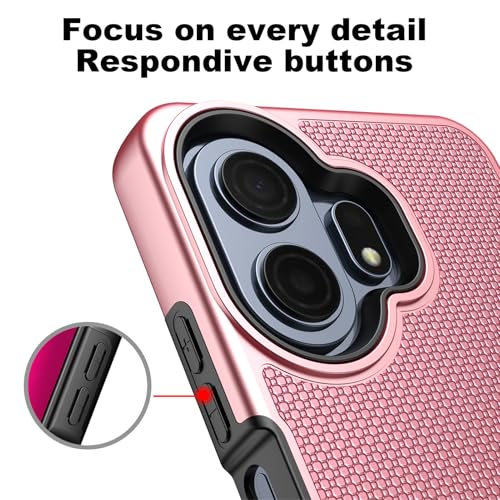 Ailiber for TCL NxtPaper 70 Pro Case, Heavy Duty&Screen Protector-Rose Gold | Elegant Premium Design, Slim PC Back & Soft Silicone Bumper, Stylish Phone Cover for Office Social Occasions and Daily Life - color: Rose Gold