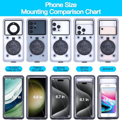 AICase Cruise Essentials 2026 Waterproof Phone Case,Universal Self-Check Function Underwater Pouch Dry Bag Beach Travel Essentials for iPhone 16e 16 15 14 13 12 11/Samsung S25/LG,Google/Xiaomi Black - size: Universal Self-Check