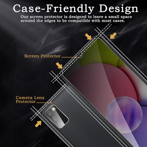 [2+2 Pack] Privacy Screen Protector for Samsung Galaxy A03s 5G, Anti-Spy Shatterproof Tempered Glass with Camera Lens Tempered Glass 9H Hardness Bubble Free Anti-Glare Case Friendly