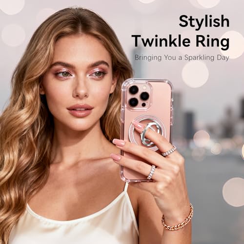 (Flexible Rotation) GUAGUA Magnetic Phone Ring for MagSafe Grip [Super Magnet] Stylish Ring Holder Stand, Mag Safe Accessories for iPhone 17 16 15 14 Pro Max Plus Air, Silver - color: Silver