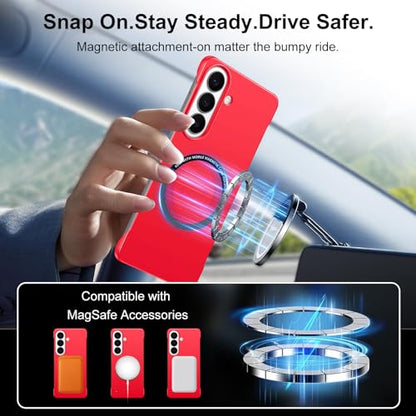 Frameless Slim Case for Samsung Galaxy S26, Silky Touch, Hard PC Matte Back, Exposed Sides Compatible with Mag-Safe, Anti-Scratch Shockproof Protective Cover for Samsung S26 5G (Red) - color: Red
