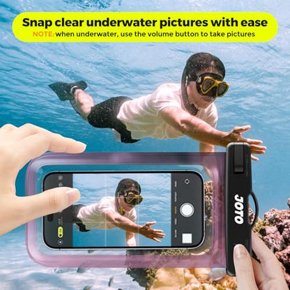 JOTO Up to 7" Universal Waterproof Phone Case for iPhone 16 15 14 13 Plus Pro Max, IPX8 Cellphone Dry Bag 12 11 Pro Max XR X 8 7 6S Plus SE, Galaxy S23 S22 S21 S20+ S20 Plus Note, Pixel -Clearpurple - color: Clearpurple, size: 1 Pack