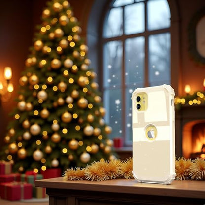 IDweel for iPhone 11 Case with Screen Protector(Tempered Glass), Hybrid 3 in 1 Shockproof Slim Fit Heavy Duty Protection Hard PC Cover Soft Silicone Bumper Full Body Case,Glitter Yellow - color: Glitter Yellow