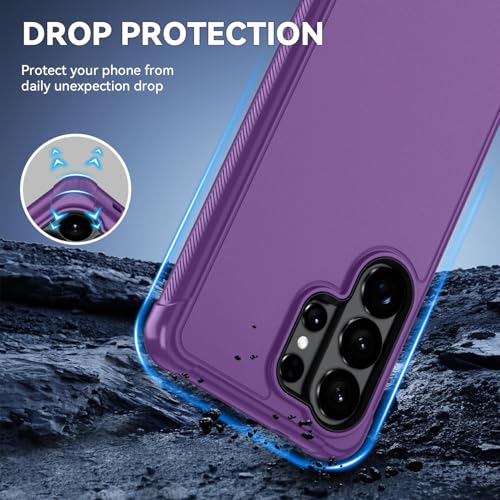 for Samsung Galaxy S26 Ultra Case with HD Screen Protector, 3-Layer Shockproof Military Grade Full Body Protection, Heavy Duty Hybrid Protective Phone Cover (Lilac Purple/Black) - color: Lilac Purple/Black