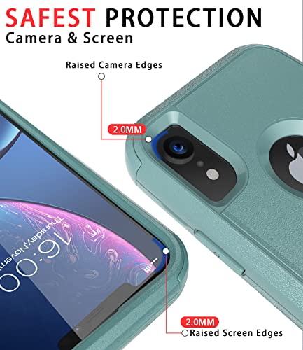 Diverbox for iPhone Xr Case [Shockproof] [Dropproof] [Dust-Proof],Heavy Duty Protection Phone Case Cover for Apple iPhone XR (Pine Green) - color: Pine Green-3in1