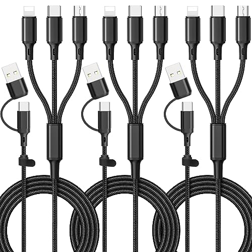 Ankndo 6 in 1 Multi Charging Cable, Multi Charger Cable for All Devices - color: Black