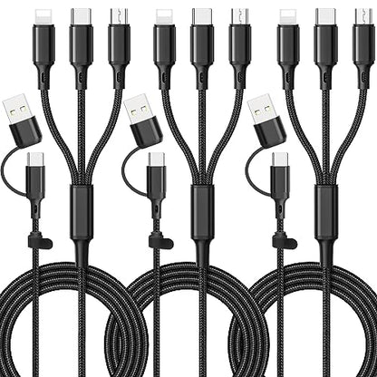 Ankndo 6 in 1 Multi Charging Cable, Multi Charger Cable for All Devices - color: Black
