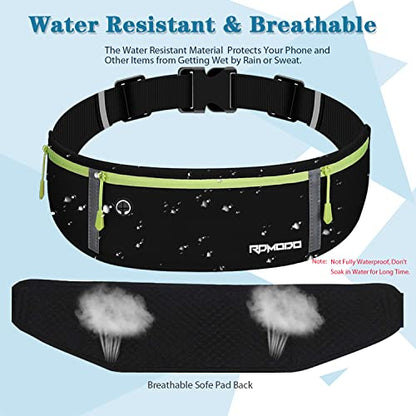 Fanny Pack for Women Men, Slim Running Belt Waist Bag Outdoor, Black - color: 11-Black-Green