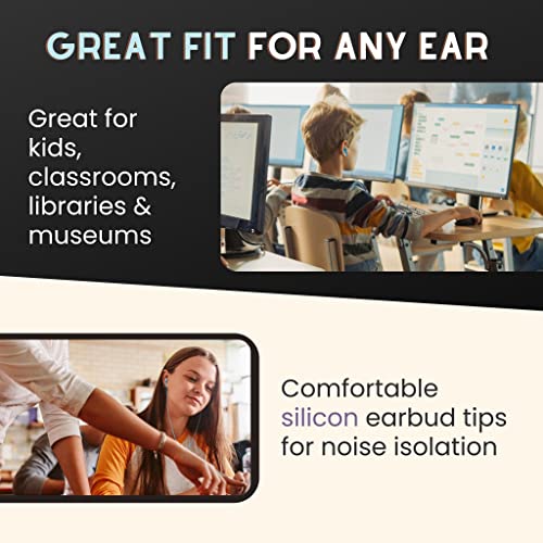JustJamz Pearl White Bulk Earbuds 30 Pack – Wired Earphones 3.5mm Jack | Disposable Headphones for Classroom, Kids, Home & Family | Ear Buds Bulk