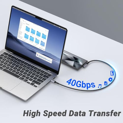Short USB 4 Cable Right Angle 1.5FT 2 Packs, 240W Fast Charging - size: 240w - 1.5ft, 1.5ft